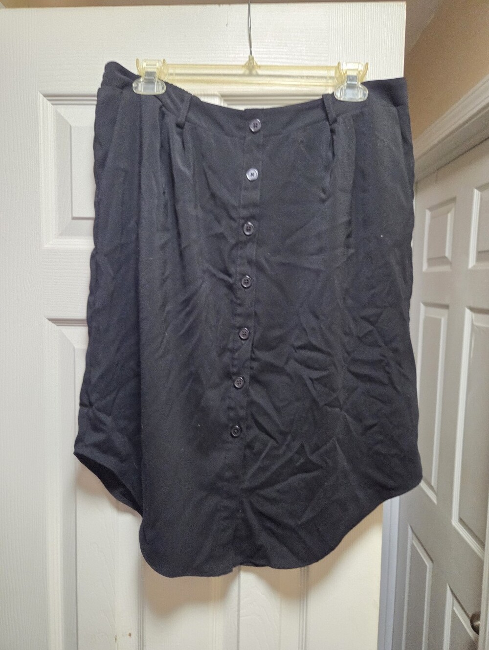 Cato Black Button-Front Skirtto